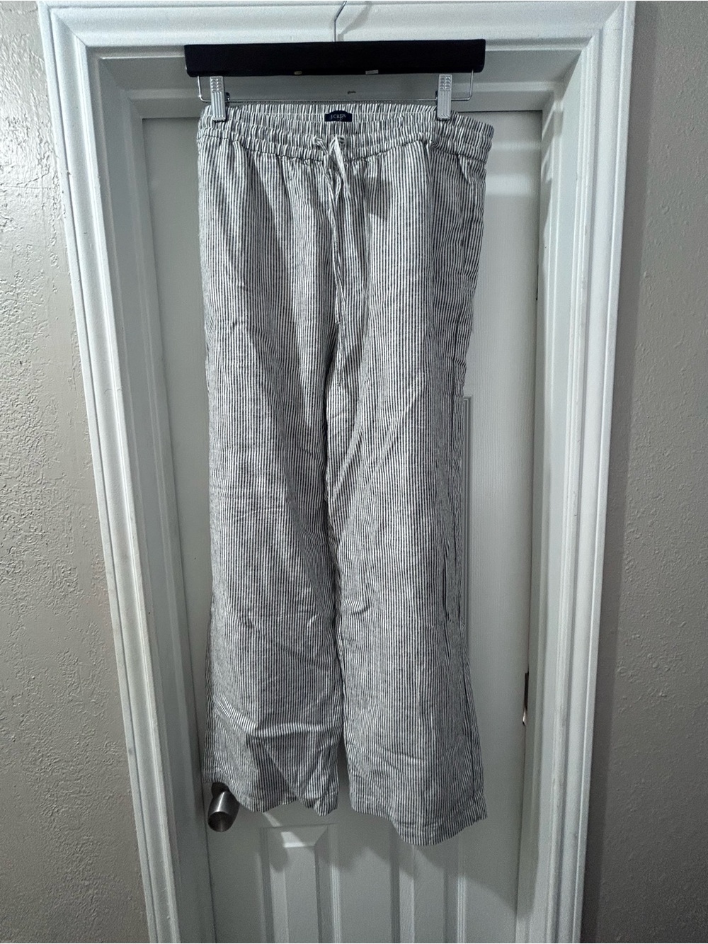 JCrew linen striped pants